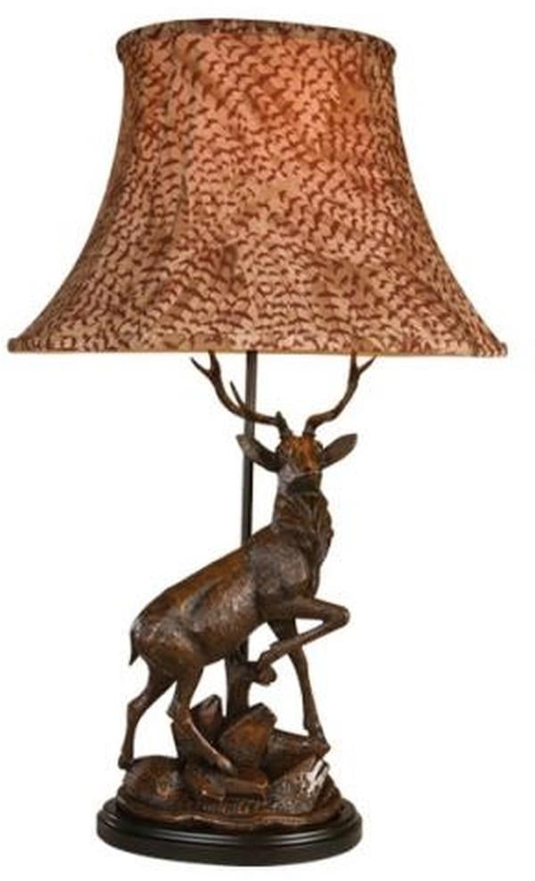 Rustic Lodge Style English Deer Lamp Hand-Crafted UL-Listed 34H (1 of 1)