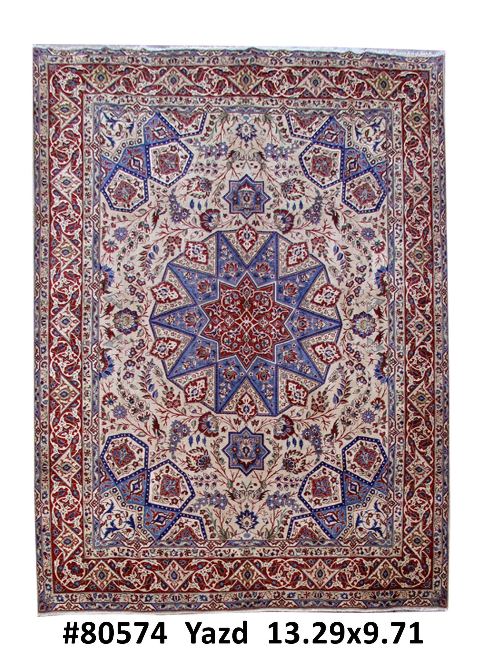 Handcrafted 9.9 x 13.4 Navy Blue Bakhtiari Area Rug from Iran (1 of 6)