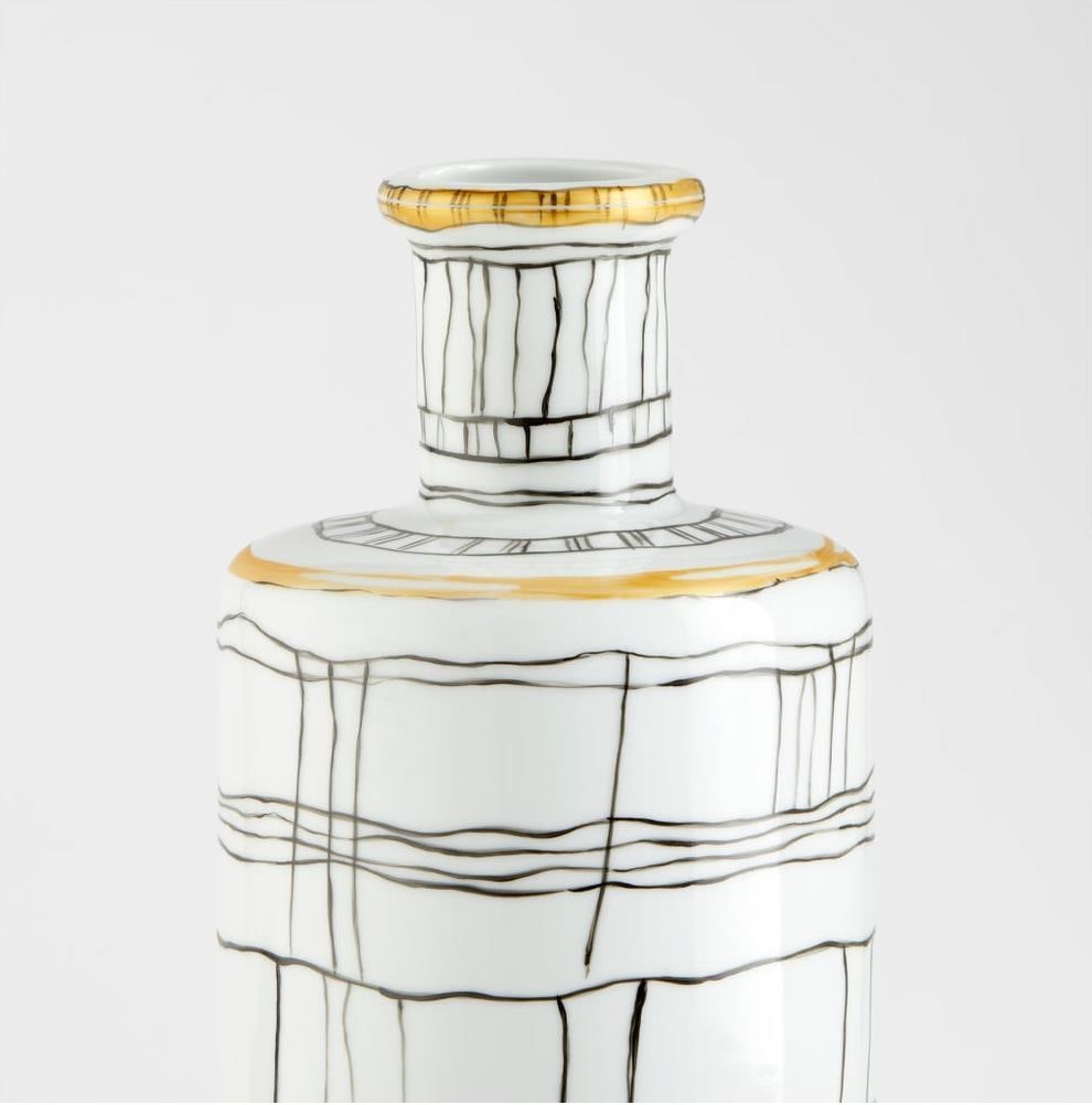 Cyan Lindus Small White Ceramic Vase 16H Minimalist Design (1 of 5)