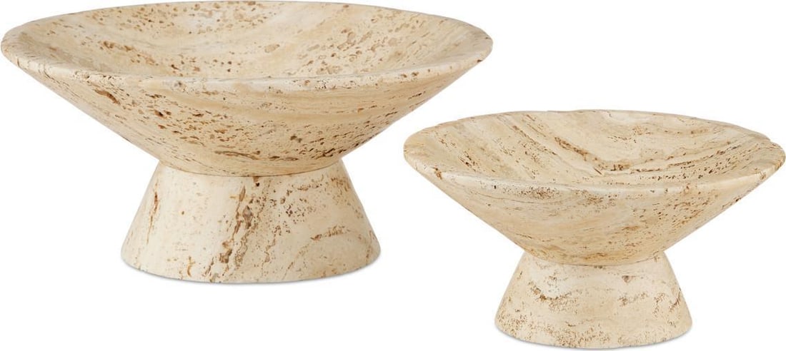 Currey Natural Travertine Lubo Bowl Small 4.5H 9.5W 9.5D (1 of 6)