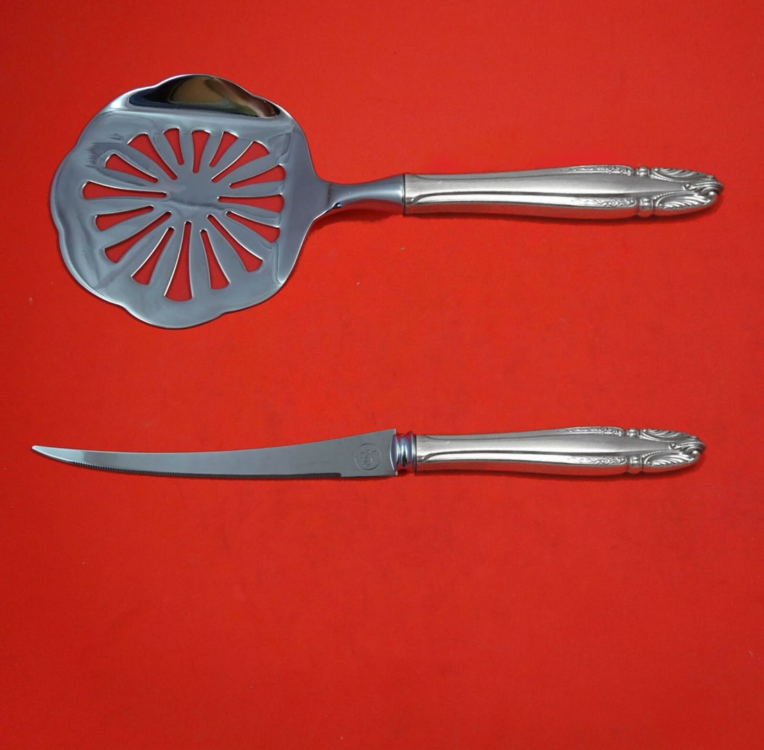 Wallace Stradivari Sterling Silver Tomato Serving Set 2-Piece Custom Made: Wallace Stradivari Sterling Silver Tomato Serving Set 2-Piece Custom Made Enhance your dining experience with this exquisite 2-piece Tomato Serving Set, custom made in the elegant Stradivari pattern b