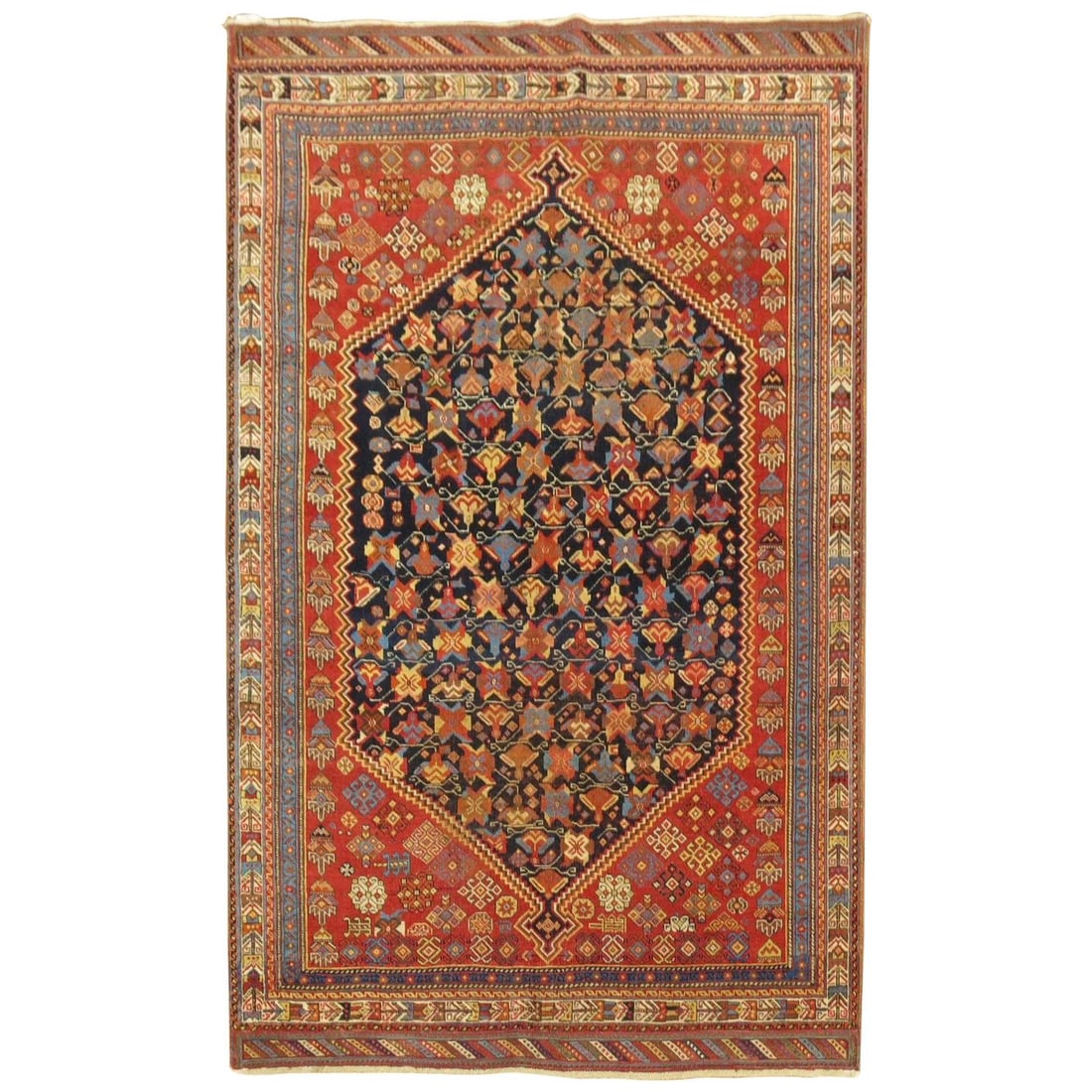 Vibrant Tribal Antique Persian Afshar Rug 4'3 x 6' Hand-Woven Wool (1 of 9)