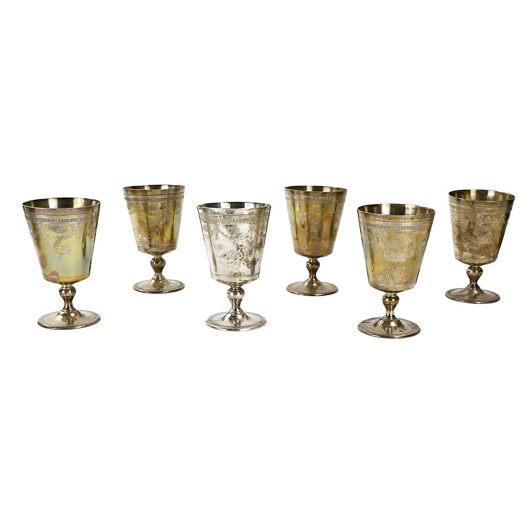 Set of Six Sterling Silver Cups by Tiffany & Co. (1 of 15)