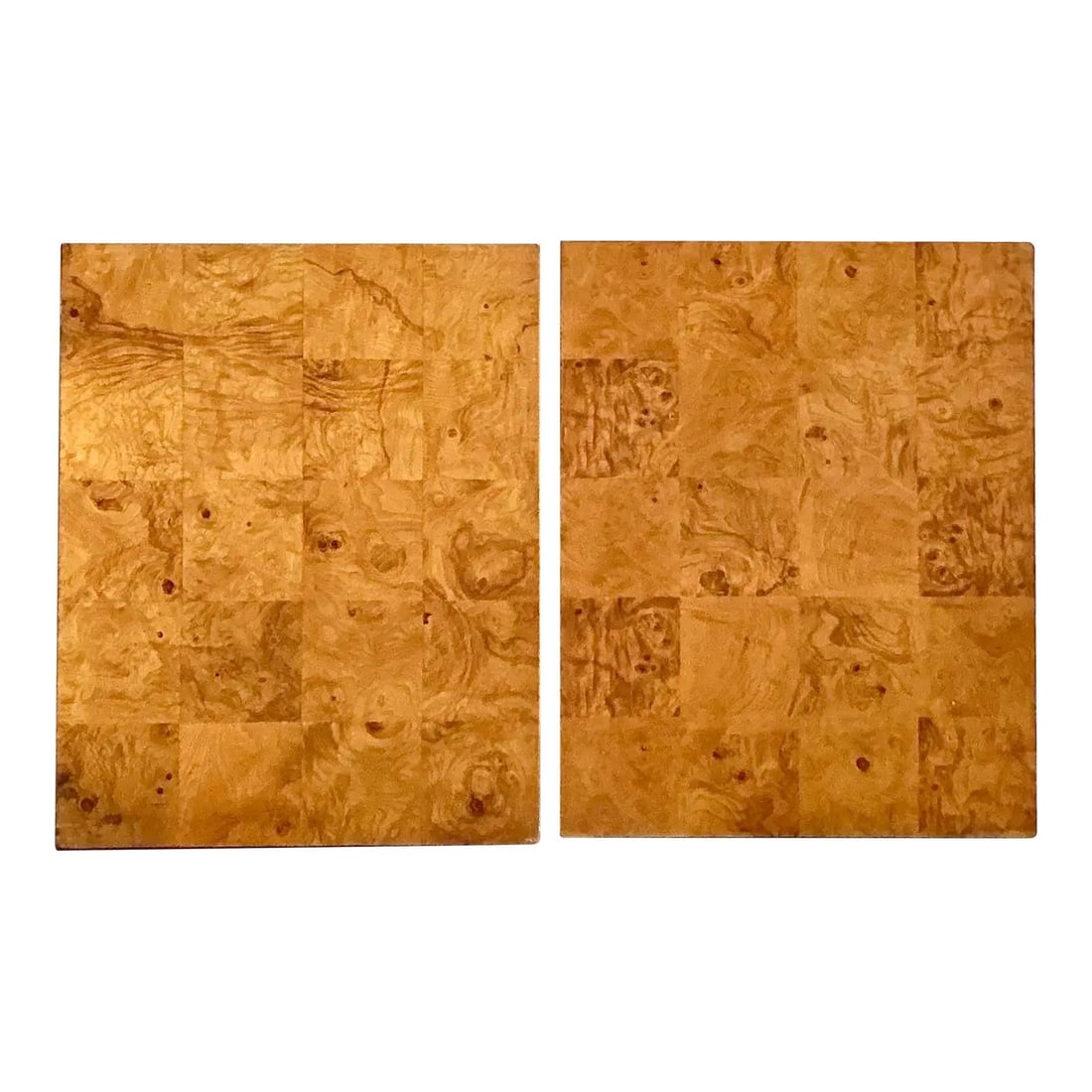 Iconic Vintage Boho Pair of Burl Wood Patchwork Pedestals (1 of 7)