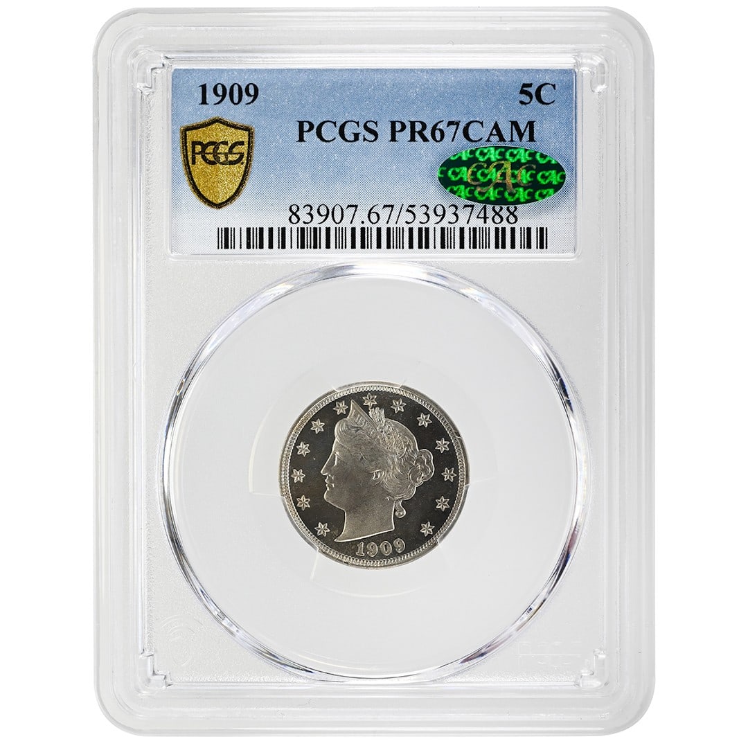 Proof 1909 Liberty Nickel 5C PR67CAM Certified by PCGS and CAC (1 of 2)