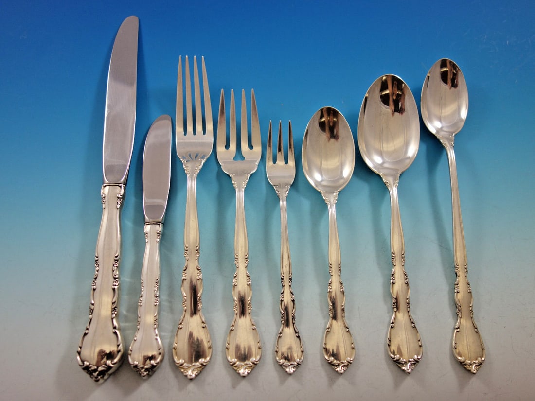 Lunt Mignonette Sterling Silver Flatware Set for 12 109 Pieces with Storage Chest (1 of 11)