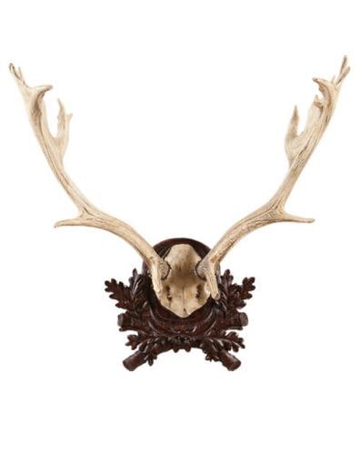 Rustic Lodge Style Aged Antler Plaque Hand-Cast Resin 26H x 23W x 10D (1 of 1)