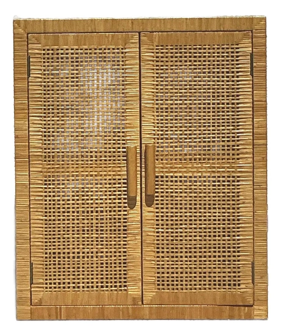 Vintage Rattan Cabinet with Cane Webbing Coastal Style (1 of 10)
