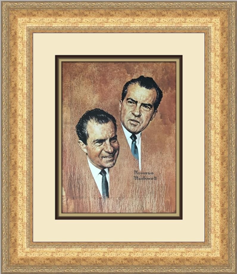 Norman Rockwell Richard Nixon Custom Framed Art Print 1978 (1 of 2)