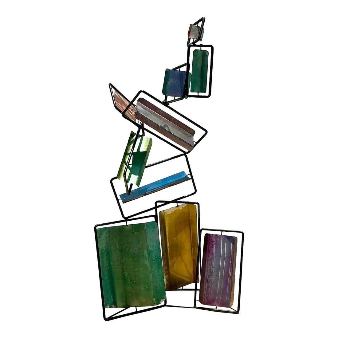 Late 20th Century Vintage Boho Kinetic Sculpture Black Metal Art 48" (1 of 10)