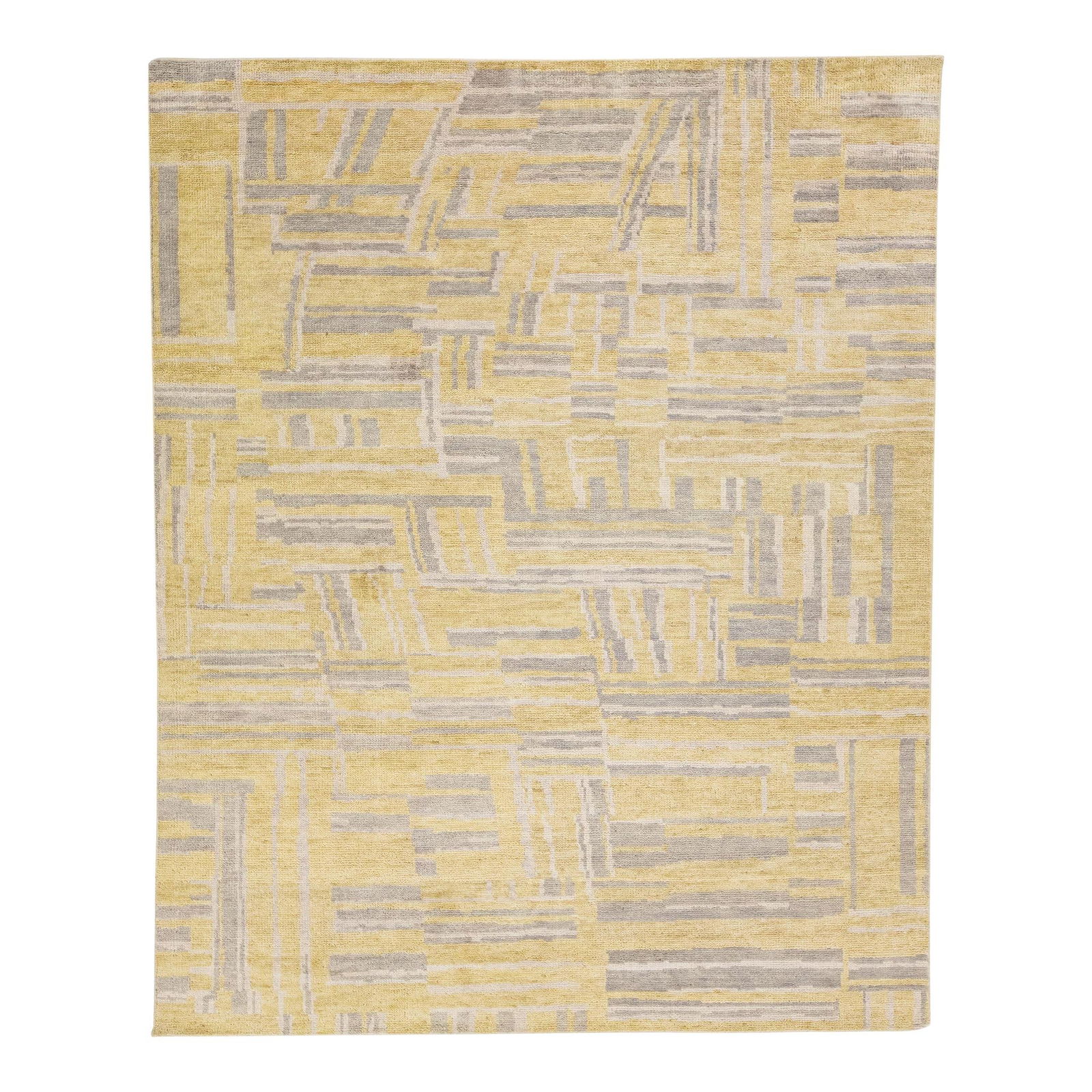 Thom Filicia Yellow Abstract Handmade Wool Rug 7'9 x 9'9 (1 of 8)
