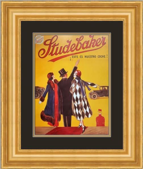 Leonetto Cappiello Studebaker Advertising Print Custom Framed 17 x 19 (1 of 2)
