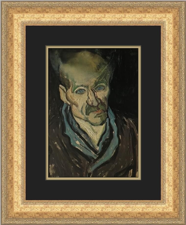Vincent Van Gogh Head of a Patient at St Remy Hospital Custom Framed Art Print (1 of 2)