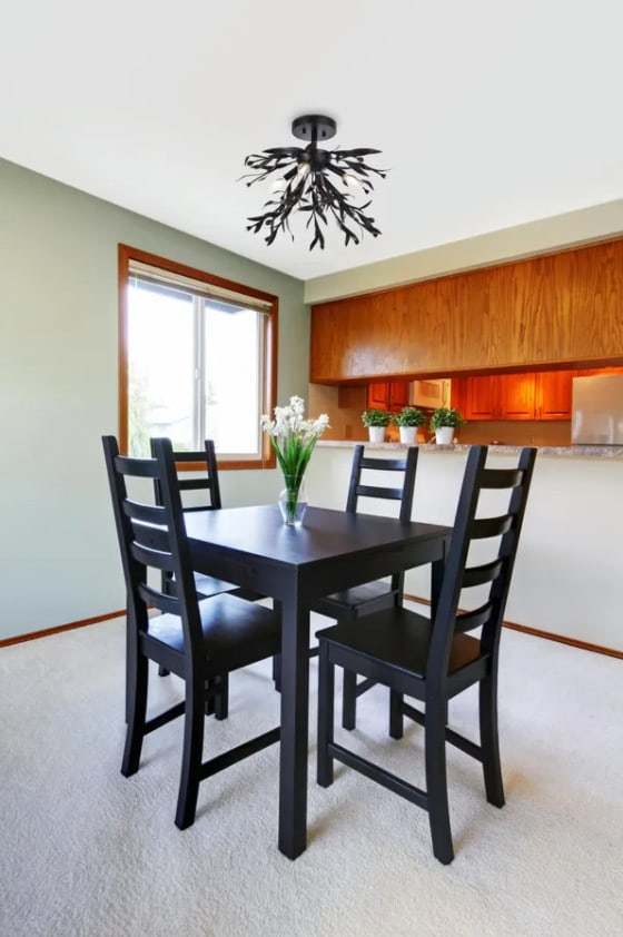 Living District Black 4-Light Semi Flush Mount Chandelier 18.5in (1 of 7)