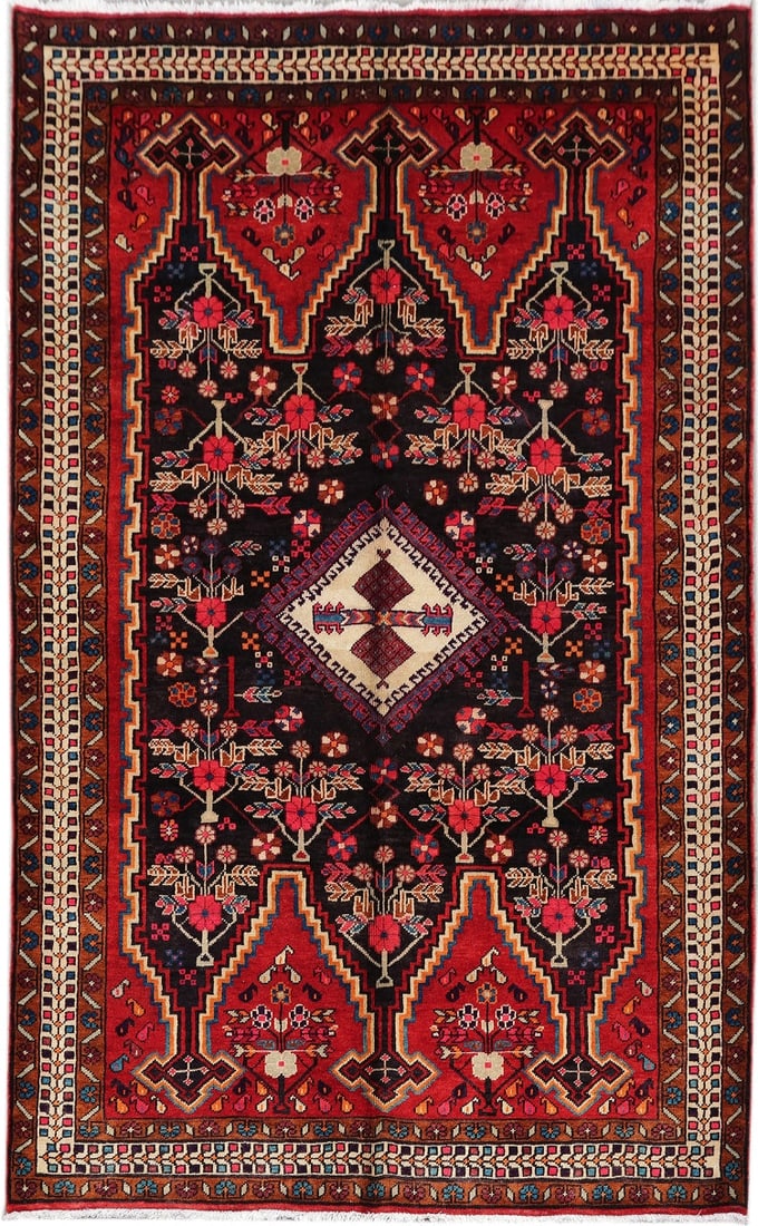 Handcrafted 4.11 x 7.10 Red Persian Sirjan Area Rug (1 of 6)