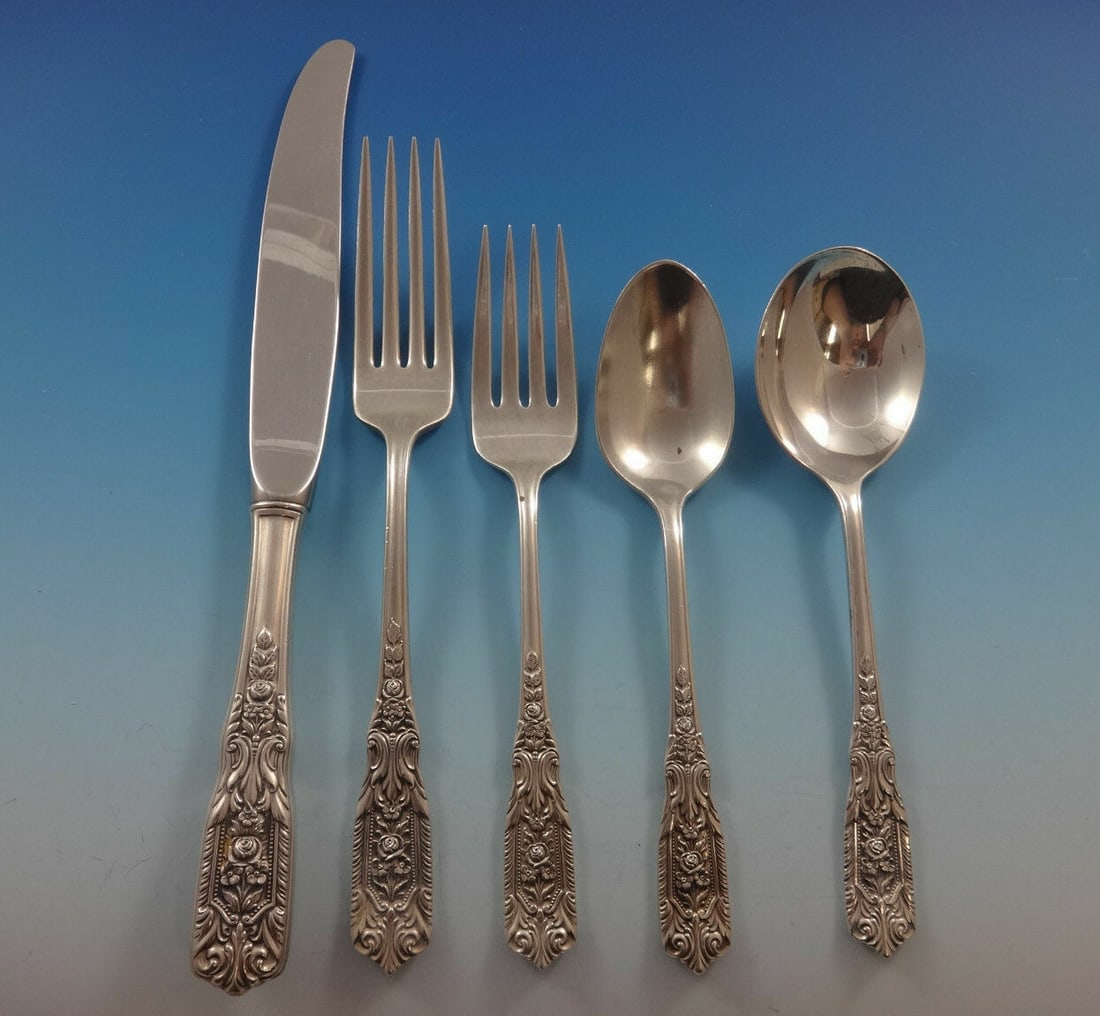 Westmorland Milburn Rose Sterling Silver Flatware Set for 12 61 Pieces with Storage Chest (1 of 6)