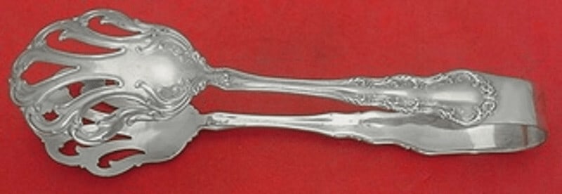 Wallace Sterling Silver Old Atlanta 7 Inch Fancy Pierced Ice Tong (1 of 1)