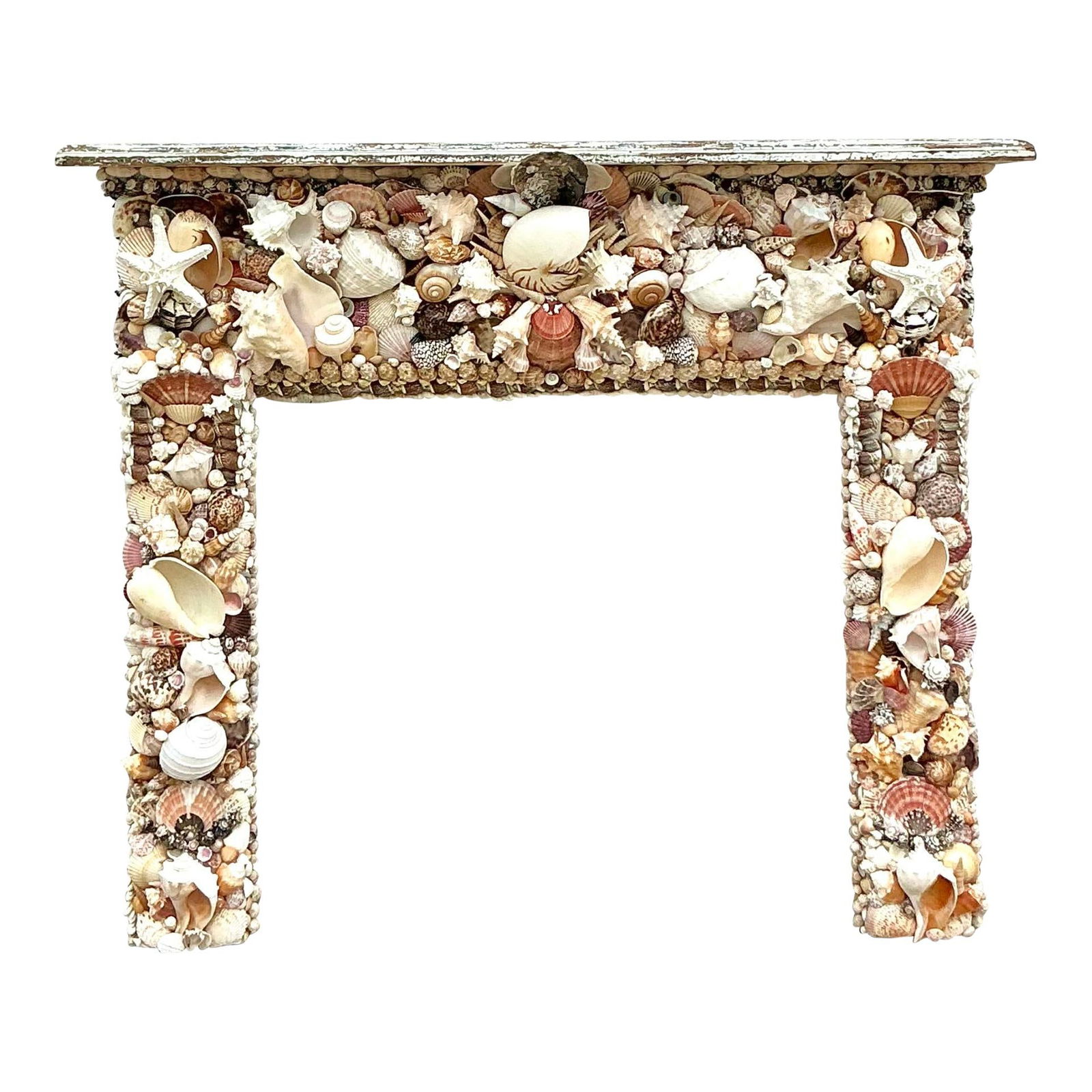 Vintage Boho Seashell Fireplace Surround Unique Coastal Design (1 of 10)