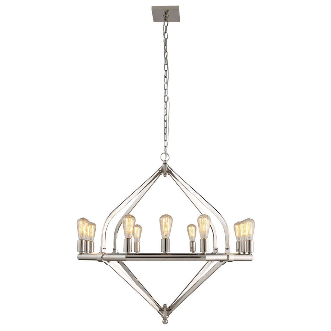 Living District Illumina 12 Light Polished Nickel Pendant Chandelier 39 Inch (1 of 2)