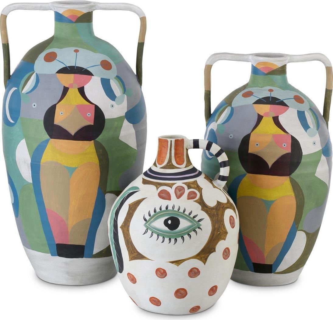 Currey Large Mediterranean Amphora Vase Multicolor Terracotta Decor (1 of 4)