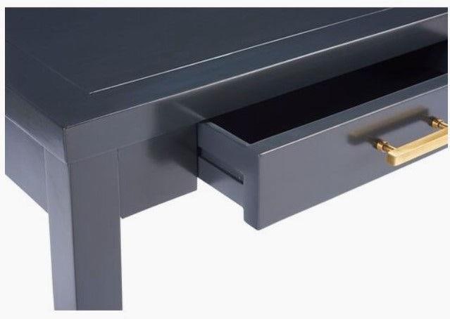 Woodbridge Sarah Writing Desk Egyptian Onyx Glaze Rectangle: Woodbridge Sarah Writing Desk Egyptian Onyx Glaze Rectangle Introducing the Sleek Glaze Sarah Writing Desk, a stylish and functional addition to any workspace. This writing table features a modern rec