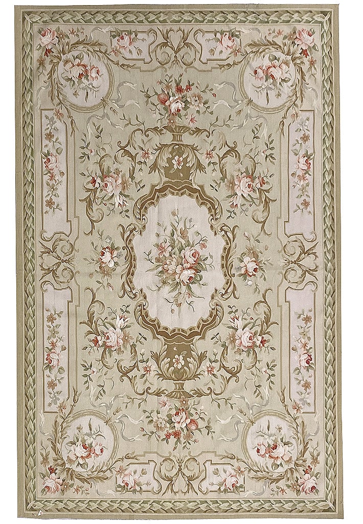 6' x 9' Wool French Aubusson Needle Point Flat Weave Rug (1 of 10)