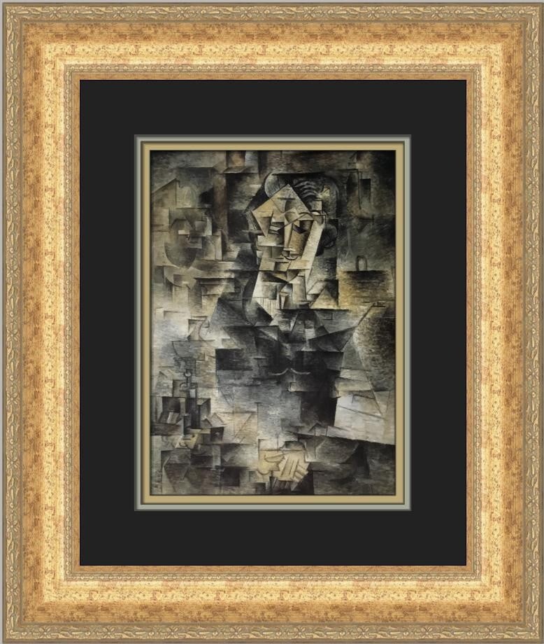 Pablo Picasso Portrait of Daniel Kahnweller Custom Framed Print 18x16: Pablo Picasso Portrait of Daniel Kahnweller Custom Framed Print 18x16 This stunning custom framed print features Pablo Picasso's renowned artwork, "Portrait of Daniel Kahnweller." Measuring 18 inches
