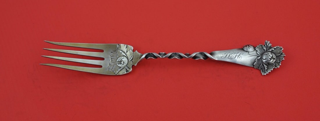Whiting Number 26 Peony Sterling Silver Cold Meat Fork 9 Inch: Whiting Number 26 Peony Sterling Silver Cold Meat Fork 9 Inch Discover the exquisite Number 26, also known as Peony, by Whiting. This elegant sterling silver cold meat fork features a beautifully twis