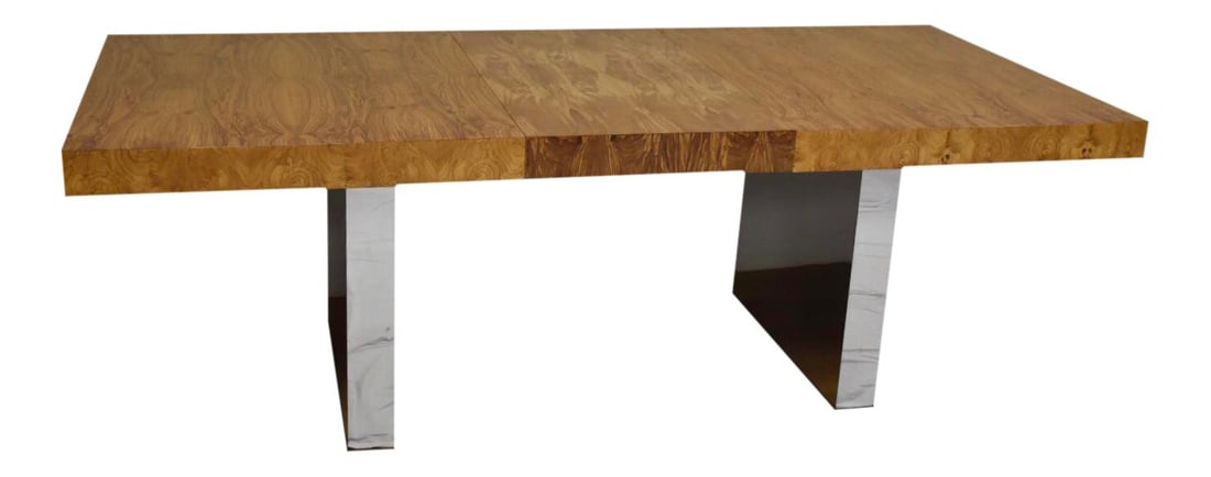 Roger Sprunger Dunbar Chrome Dining Table Fully Extends 88 Inches (1 of 9)