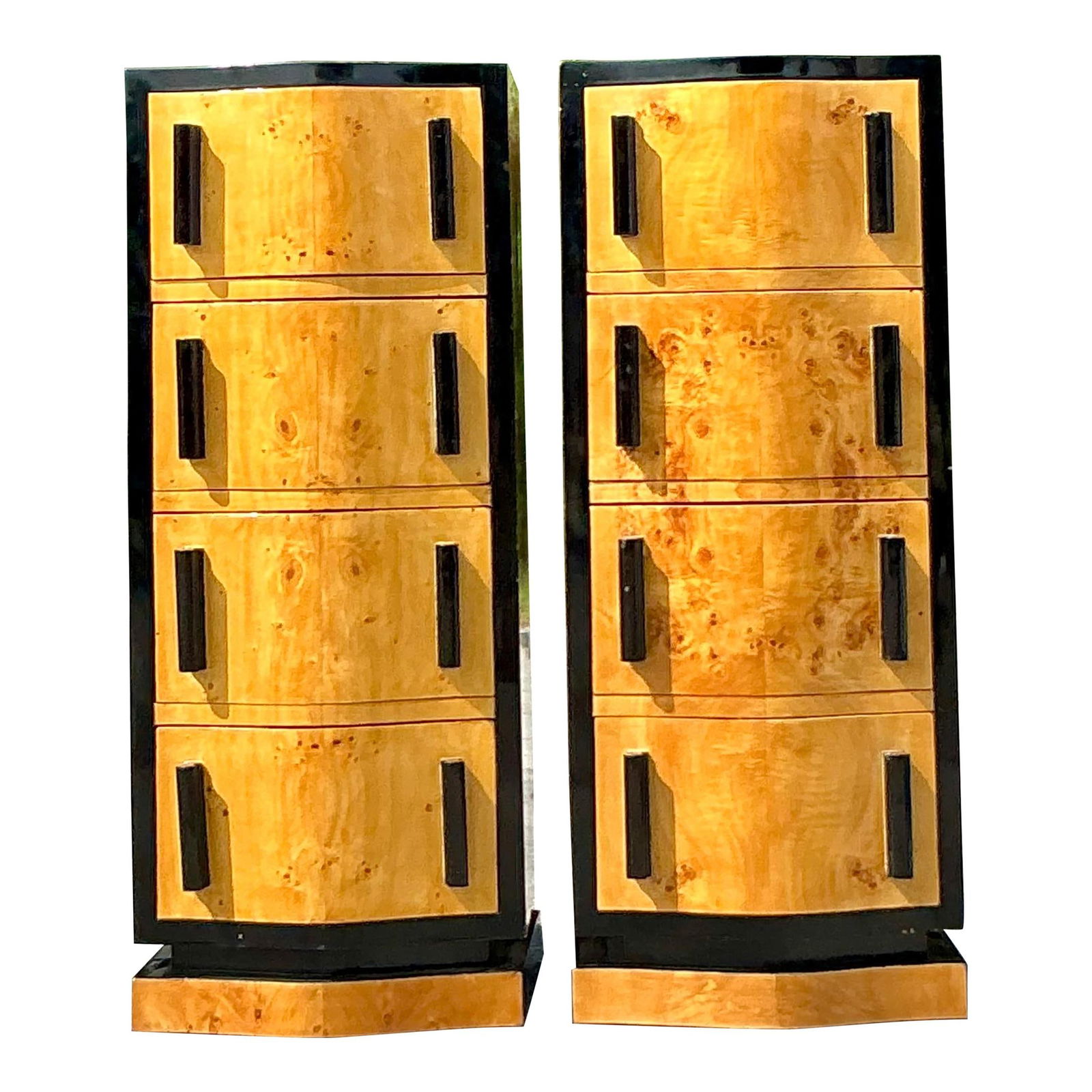 Pair of Vintage Boho Italian Burl Wood Chests (1 of 10)