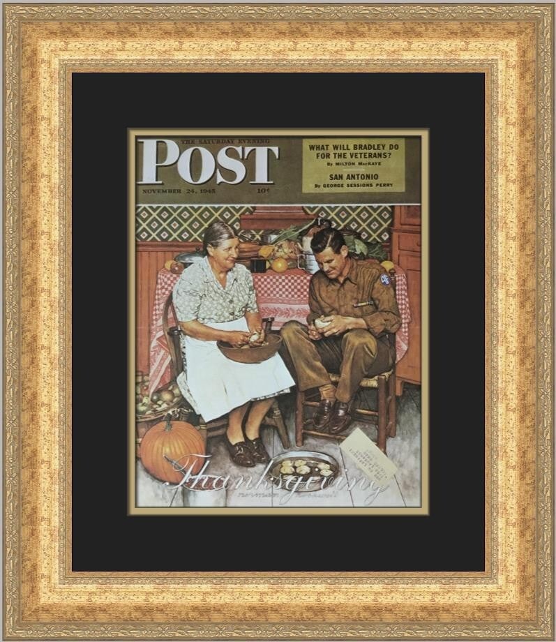 Norman Rockwell A Thankful Mother Custom Framed Print 21x18: Norman Rockwell A Thankful Mother Custom Framed Print 21x18 This exquisite custom framed print features Norman Rockwell's beloved artwork titled "A Thankful Mother," originally produced in 1983. The p