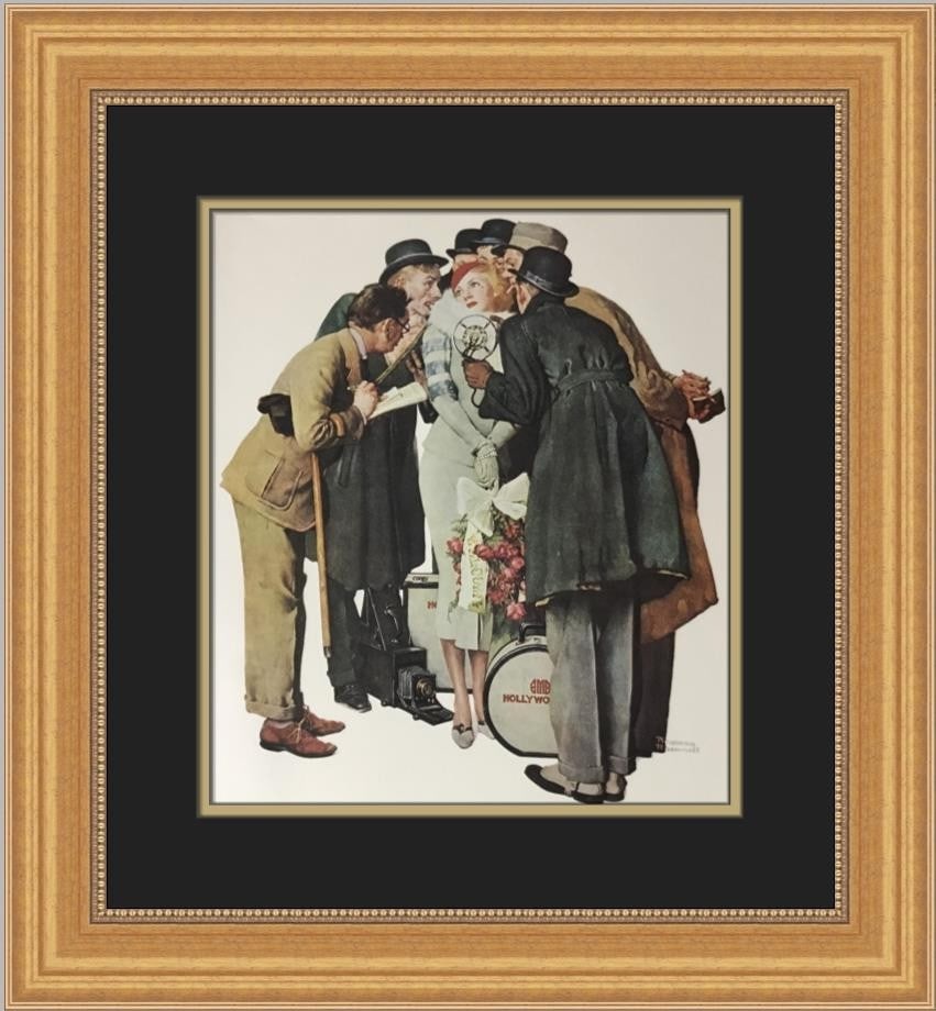 Norman Rockwell The Movie Star Custom Framed Print 1975 Americana (1 of 2)