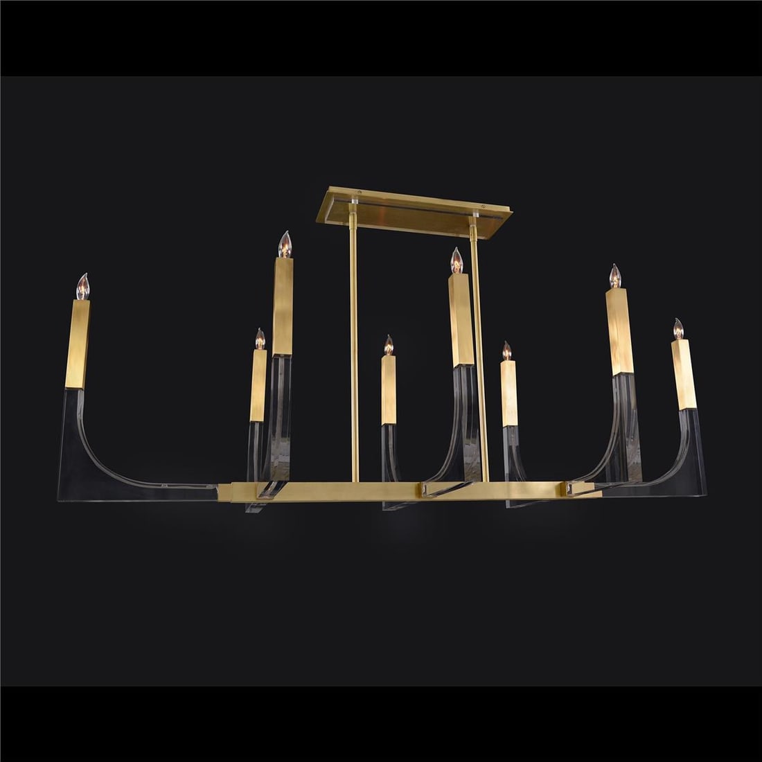 John-Richard Genesis 8-Light Brass Chandelier 29H 58W 24D UL-Listed (1 of 1)