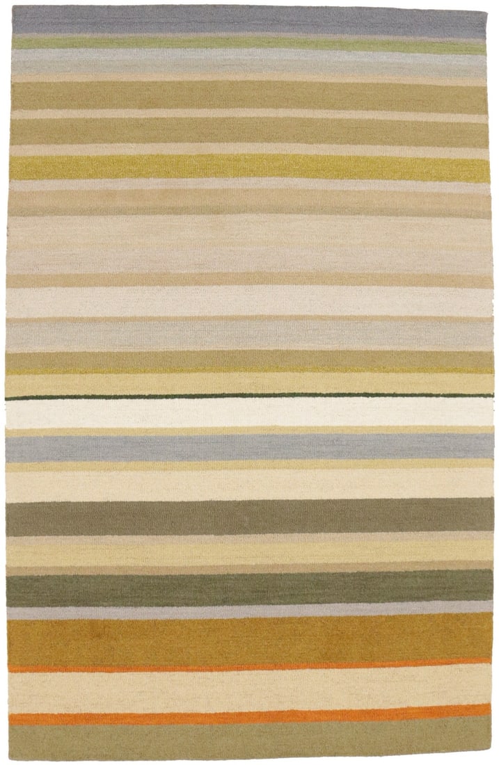 Vibrant Multicolored Stripes 5 x 8 Hand-Tufted Wool Area Rug (1 of 13)