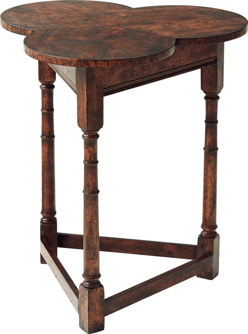 Theodore Alexander Rustic Clover Accent Table in Victory Oak Finish (1 of 2)