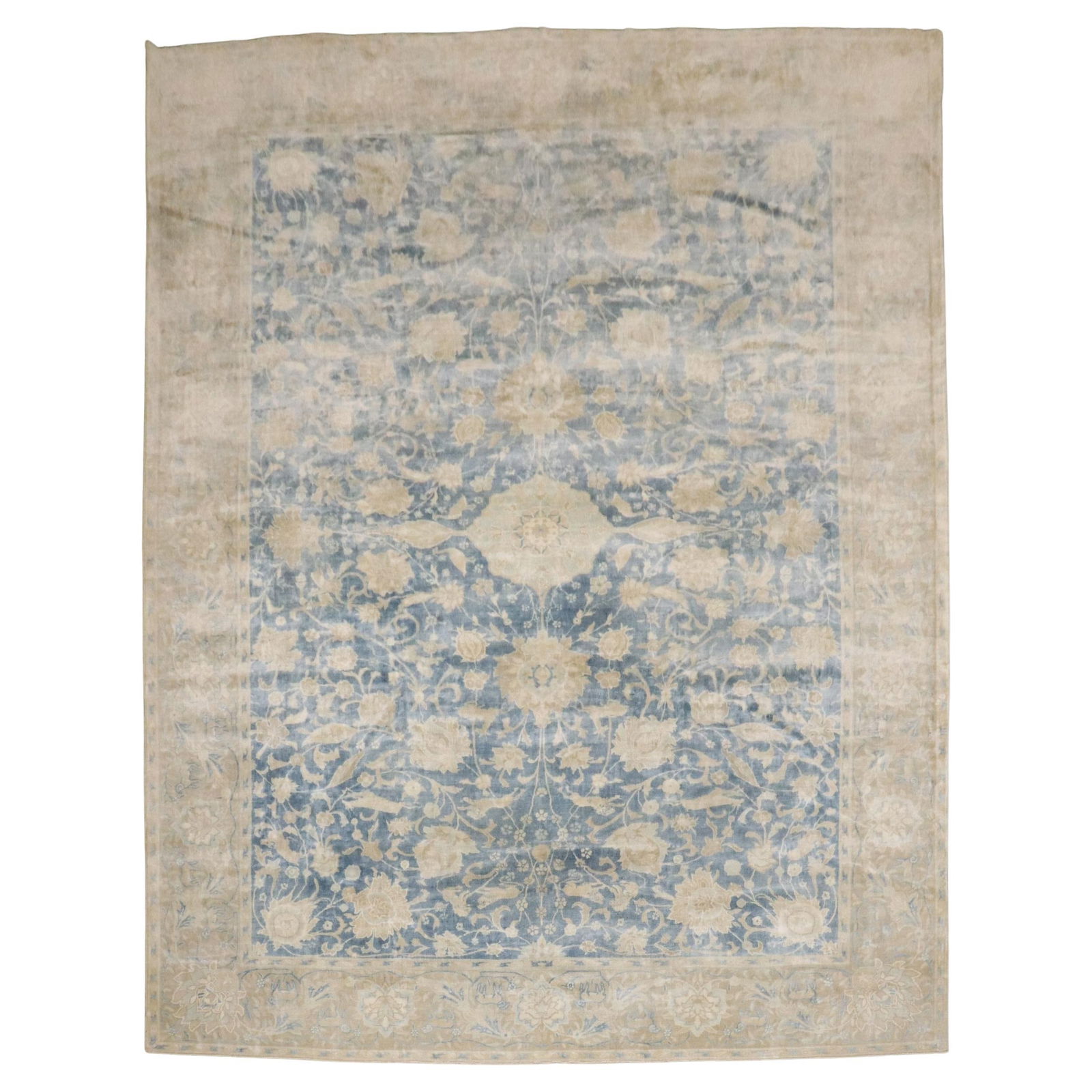 Zabihi Collection Large Hand-Woven Animal Motif Rug India 20th Century: Zabihi Collection Large Hand-Woven Animal Motif Rug India 20th Century This exquisite large rug from the Zabihi Collection features a captivating animal motif in a soothing blue and soft brown palette