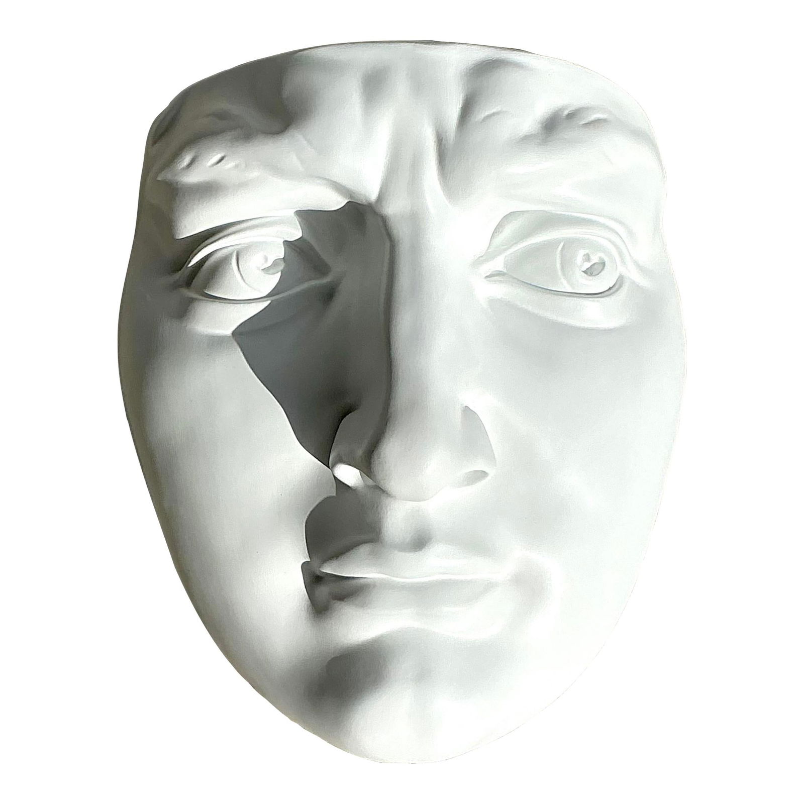 Vintage Plaster Relief Face Sculpture Boho Home Decor (1 of 5)