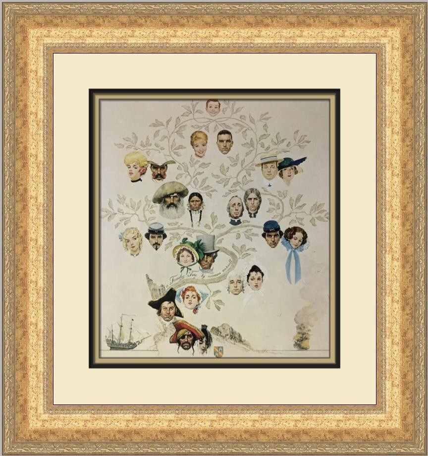 Norman Rockwell A Family Tree Custom Framed Print 1977 Americana Art (1 of 2)