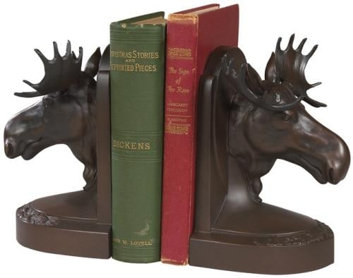 Chocolate Moose Lodge Style Bookends Hand-Cast Resin Decor (1 of 1)