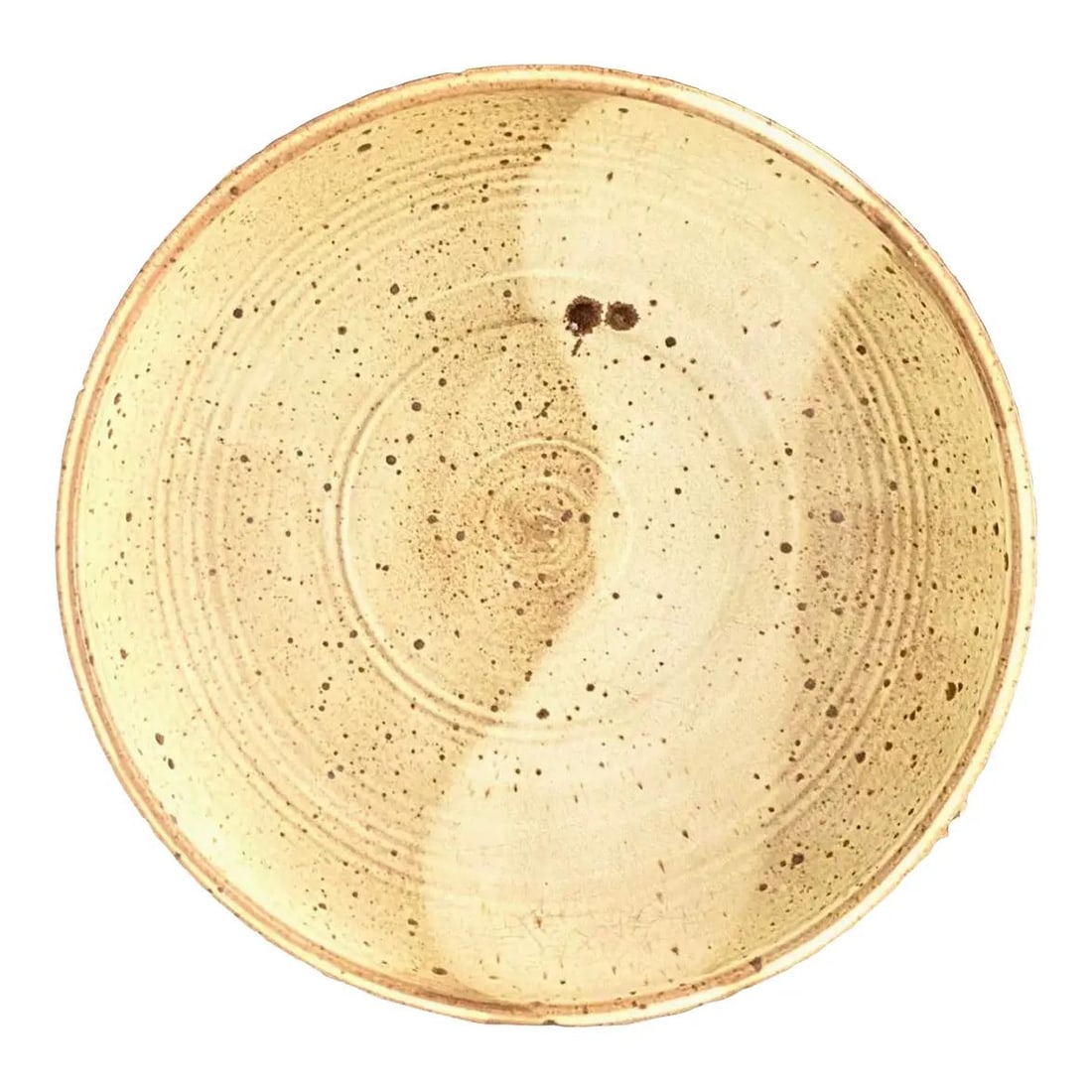 Signed Vintage Studio Pottery Bowl Ecru Color 11x11 (1 of 8)