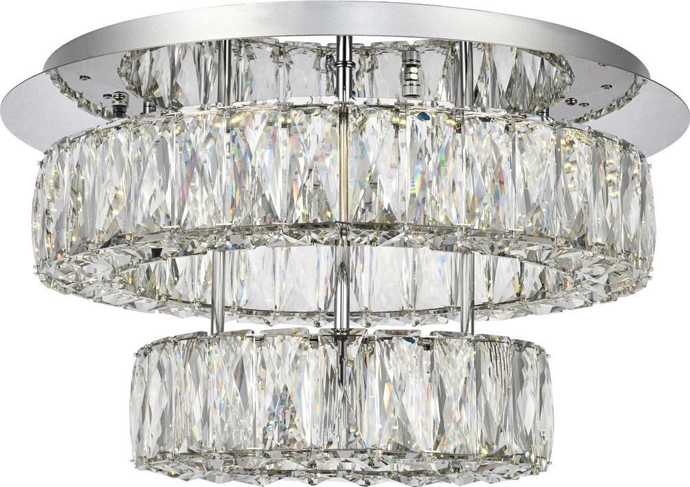 Monroe Flush-Mount Ceiling Light Chrome Clear Crystal Elegant Lighting (1 of 1)