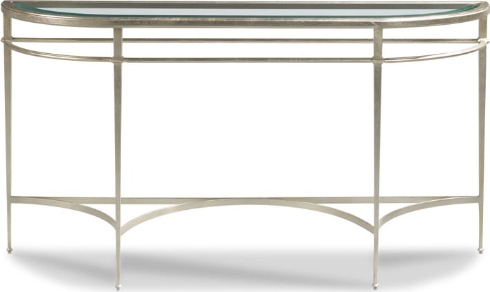 Woodbridge Madeline Console Table Silver Leaf Demilune 19th C French Style (1 of 4)