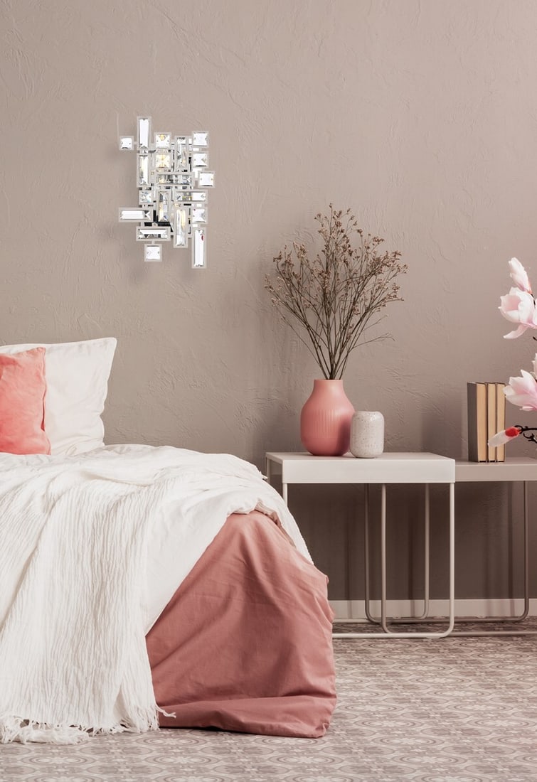 Elegant Lighting Picasso Polished Chrome 2-Light Wall Sconce (1 of 9)