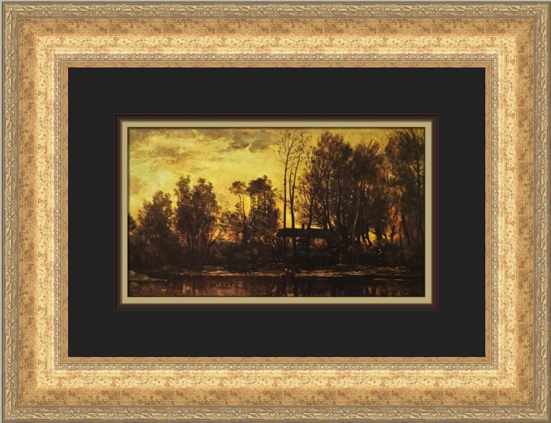 Charles-Francois Daubigny Soleil Couchant Custom Framed Print 15 x 19 (1 of 2)