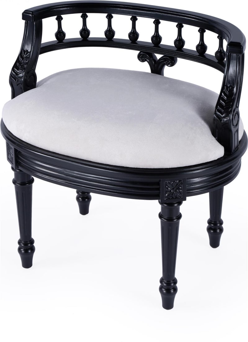 Butler Classic Vanity Seat in Black Licorice Antique Style (1 of 7)