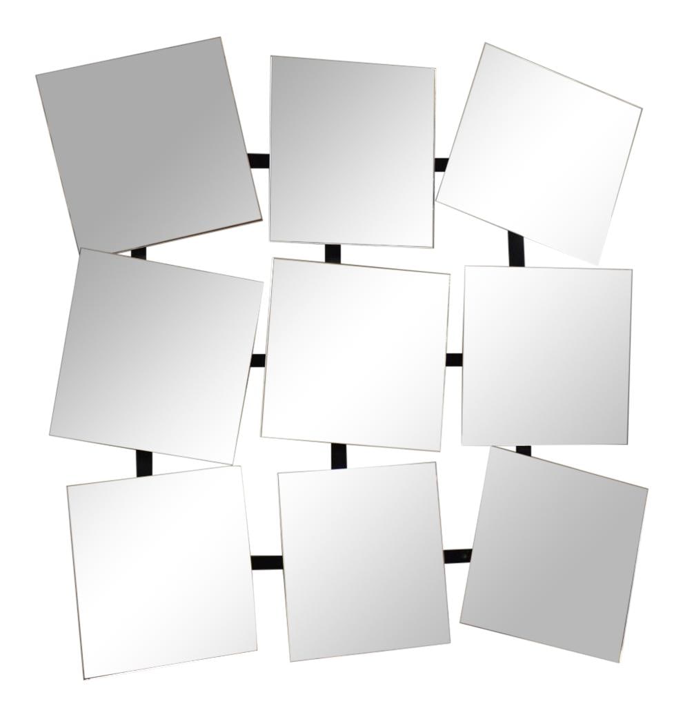 Italian Tebong Modern Adjustable Hanging Mirror Art 32 Inch Silver: Italian Tebong Modern Adjustable Hanging Mirror Art 32 Inch Silver Enhance your space with this stunning Italian Modern Adjustable Hanging Mirror Art by Tebong. This unique piece features nine indepen