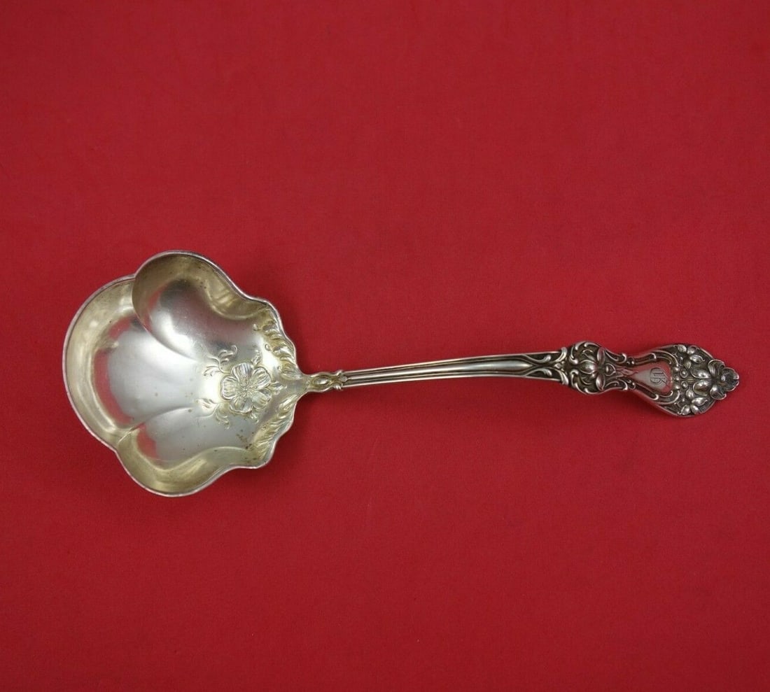 Baker-Manchester Pansy Sterling Silver Gravy Ladle 7 3/4" (1 of 2)