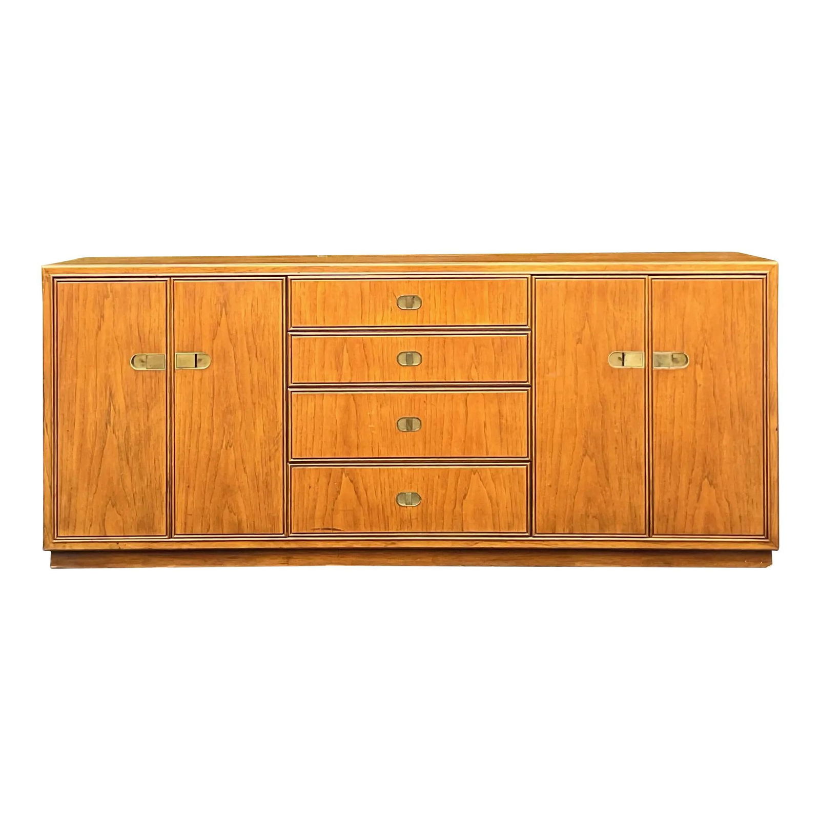 Vintage Drexel Campaign Style Credenza with 12 Drawers (1 of 9)