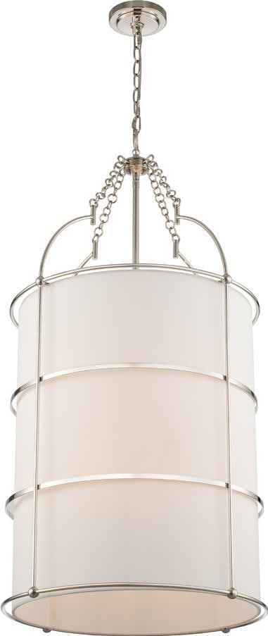 Kalco Carson 8-Light Polished Nickel Chandelier Foyer Light: Kalco Carson 8-Light Polished Nickel Chandelier Foyer Light Illuminate your space with the exquisite Carson 8-Light Chandelier, designed in a charming French Country style. This stunning lighting fixt
