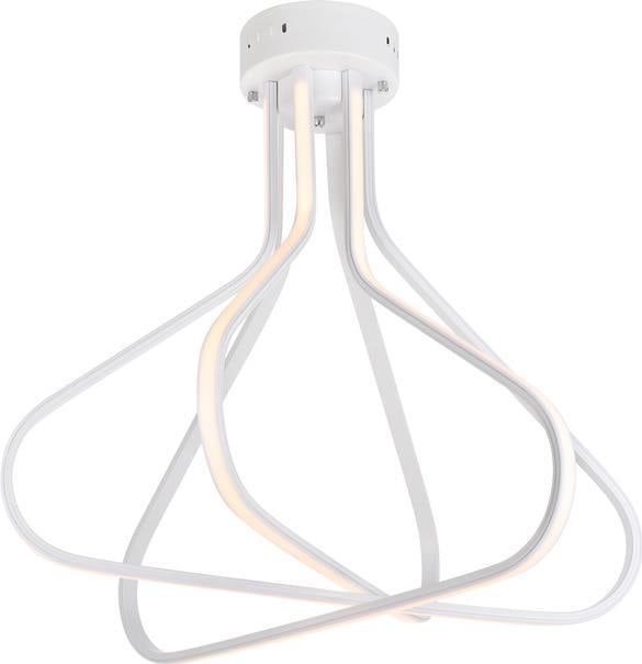 Elegant Lighting Dahlia White Flush Mount Ceiling Light LED 3 Bulb UL-Listed (1 of 1)